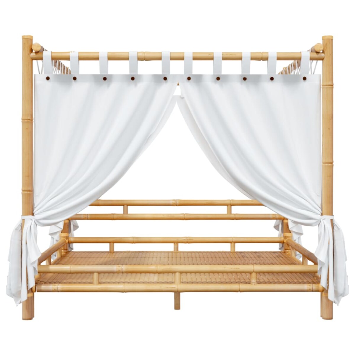 vidaXL Łóżko z baldachimem, 200x200 cm, bambusowe