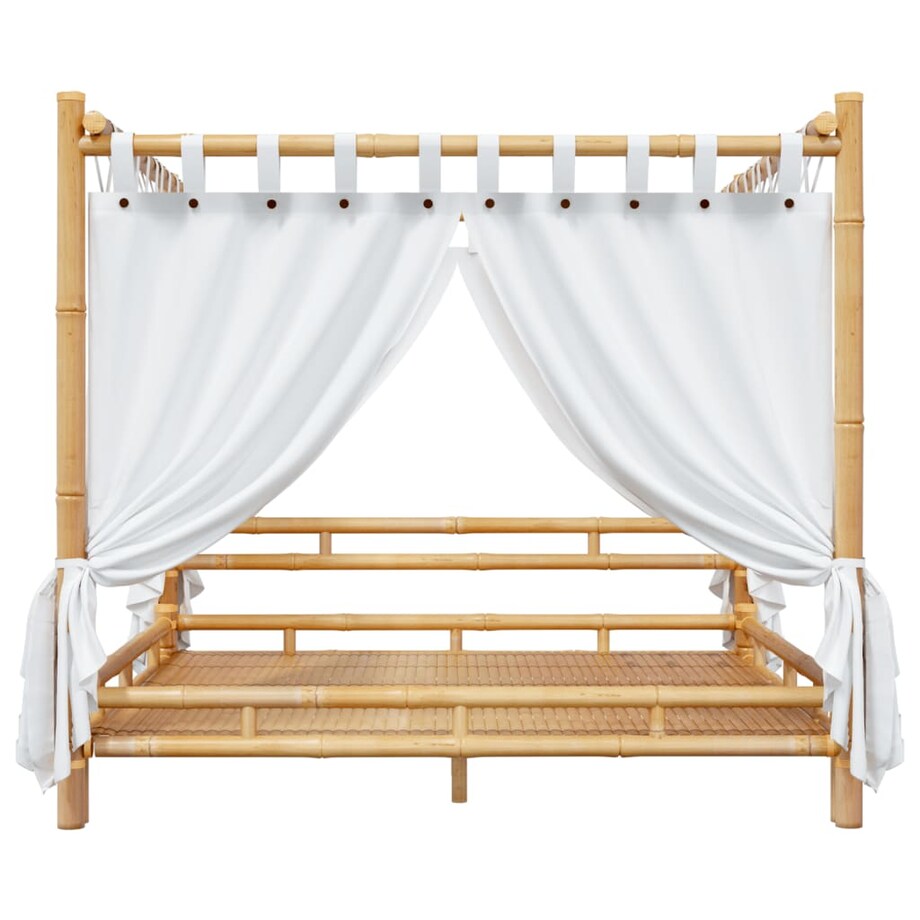 vidaXL Łóżko z baldachimem, 200x200 cm, bambusowe