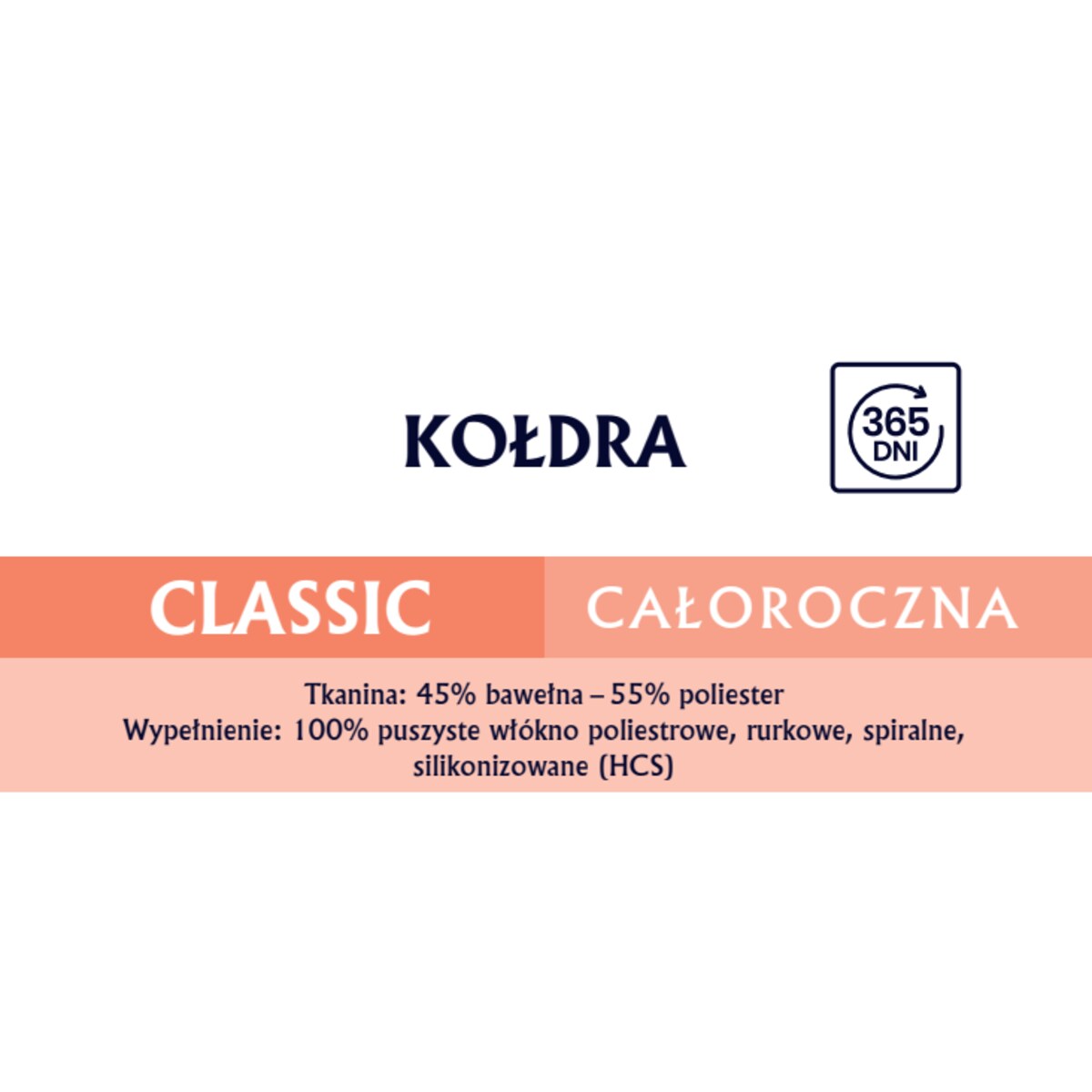 Kołdra całoroczna 155x200cm CLASSIC antyalergiczna | Kremowa | Inter Widex