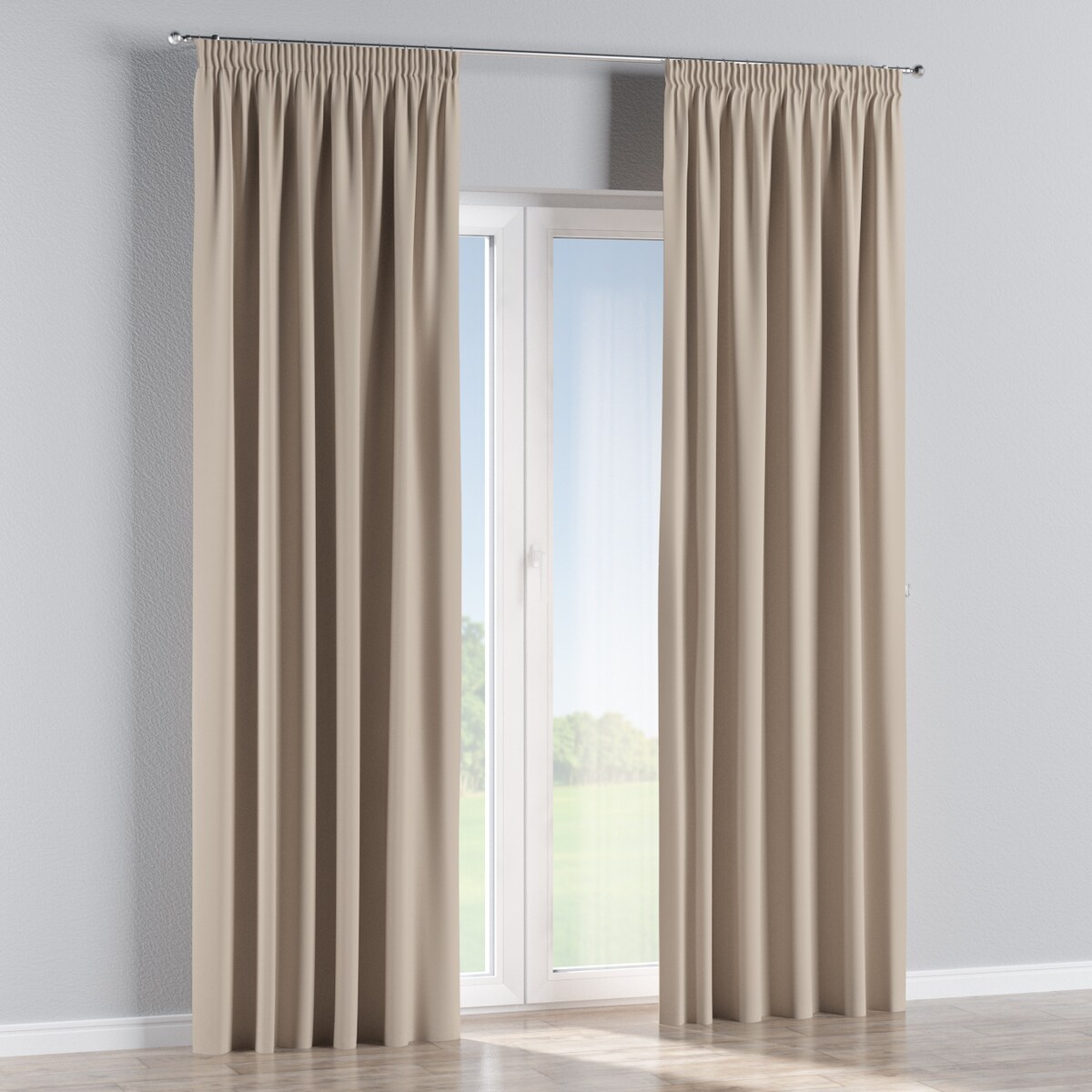 Zasłona na taśmie marszczącej 1 szt. 130x260 jasny beż