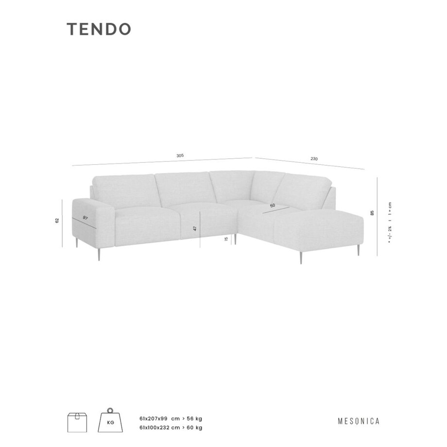 Tendo Sofa narożna - beżowa