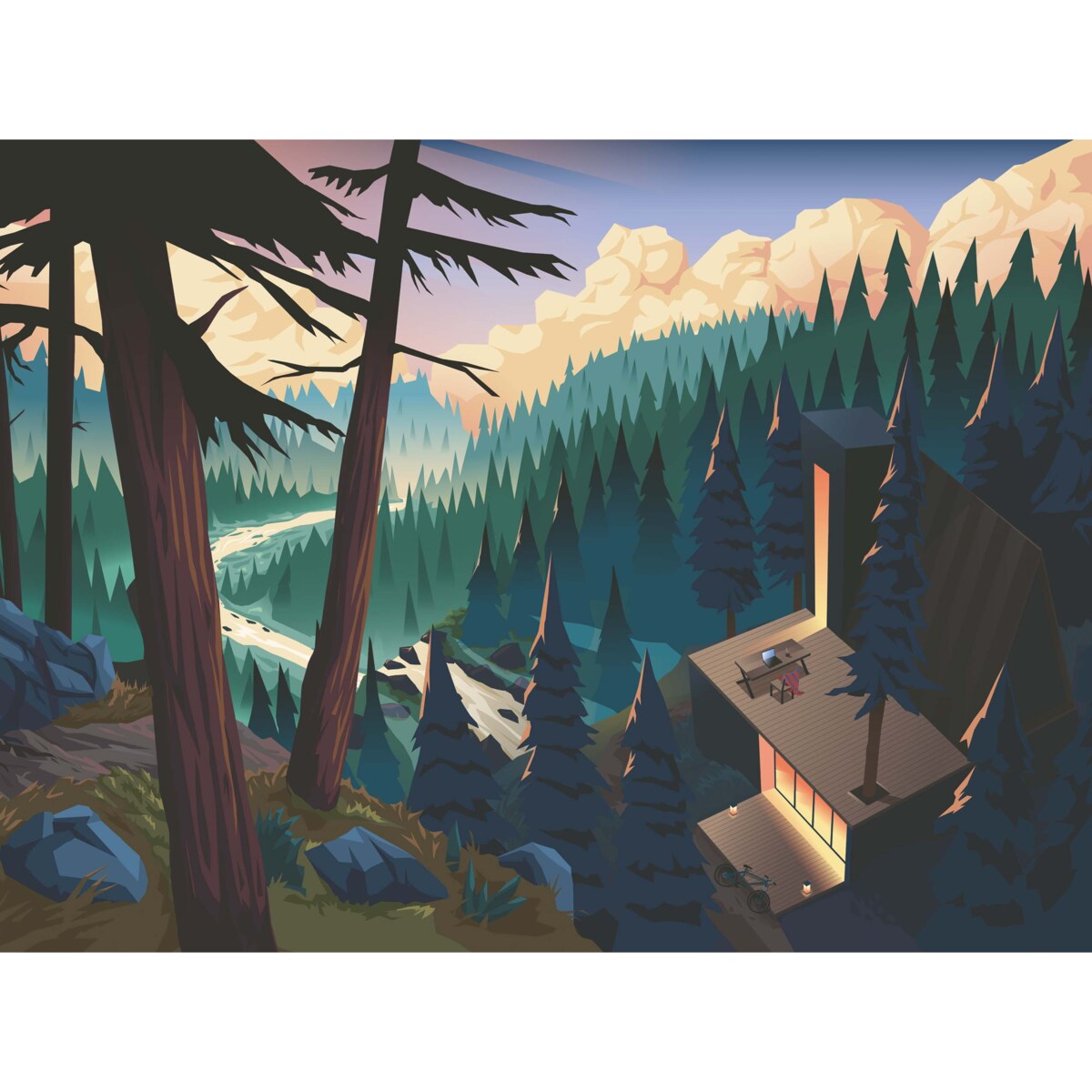 Muno Puzzle „Forest Retreat” by Michał Adamiec Puzzle 2000 el. w ozdobnej tubie