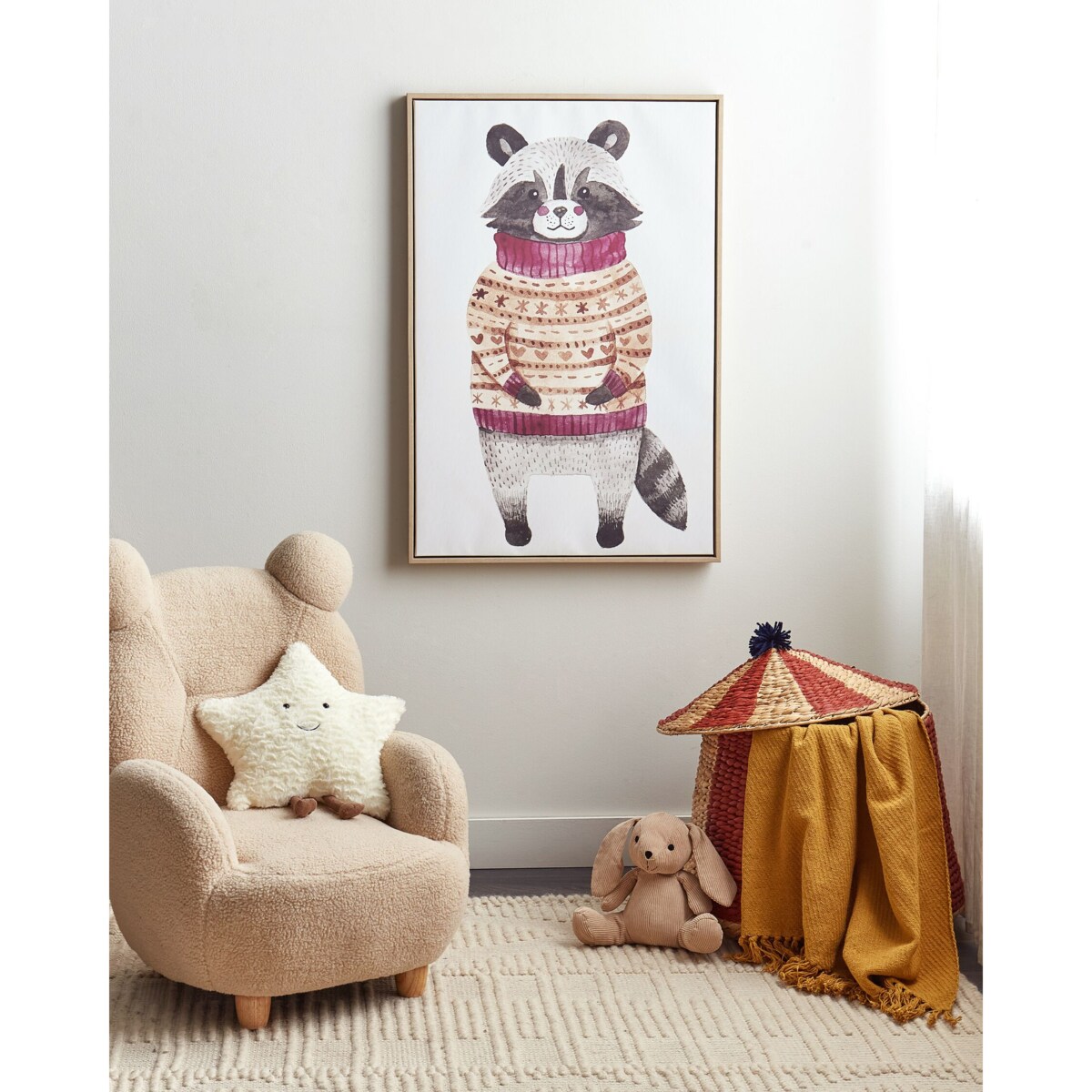 Obraz na płótnie w ramie szop 63 x 93 cm szary CAMPLI