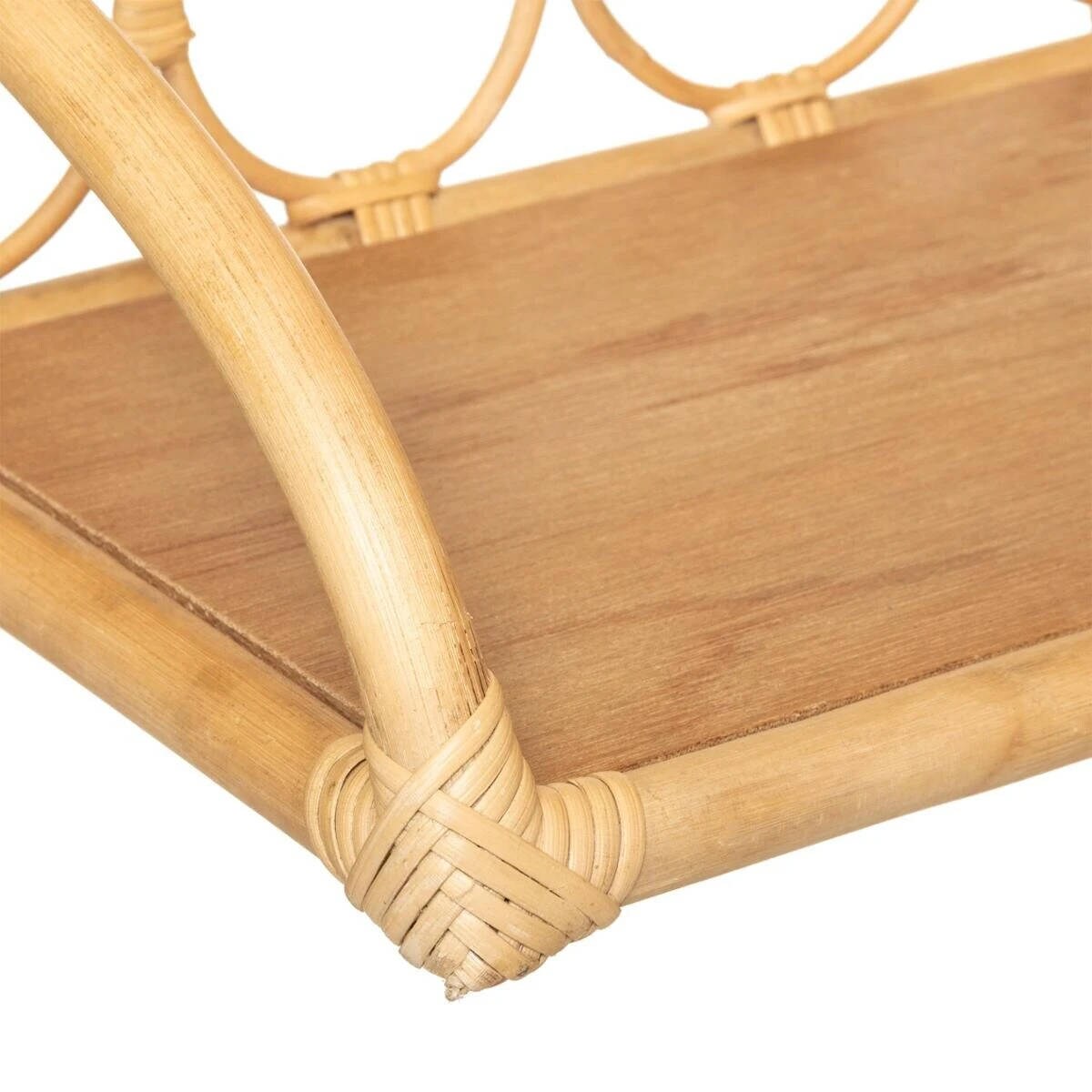 Ozdobna półka do pokoju dziecięcego, wisząca, 57 cm, rattanowa