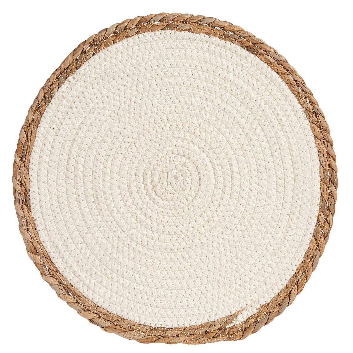 Podkładka pod talerz, z plecionką z trawy morskiej na brzegach