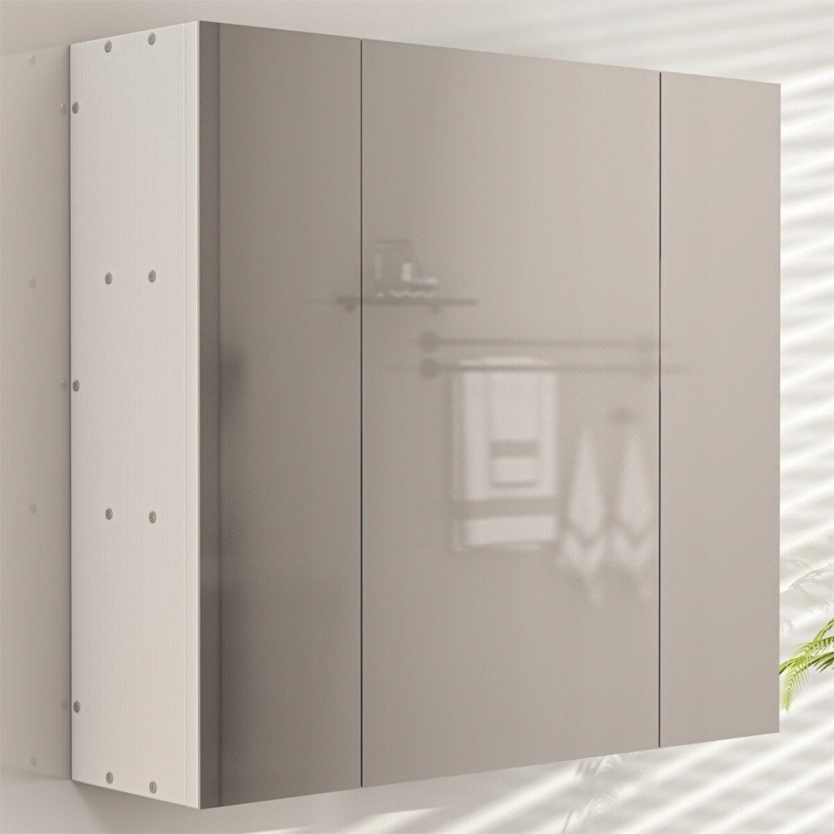 Szafka łazienkowa wisząca biała 2-drzwiowa nowoczesna ścienna 3 półki 80 cm