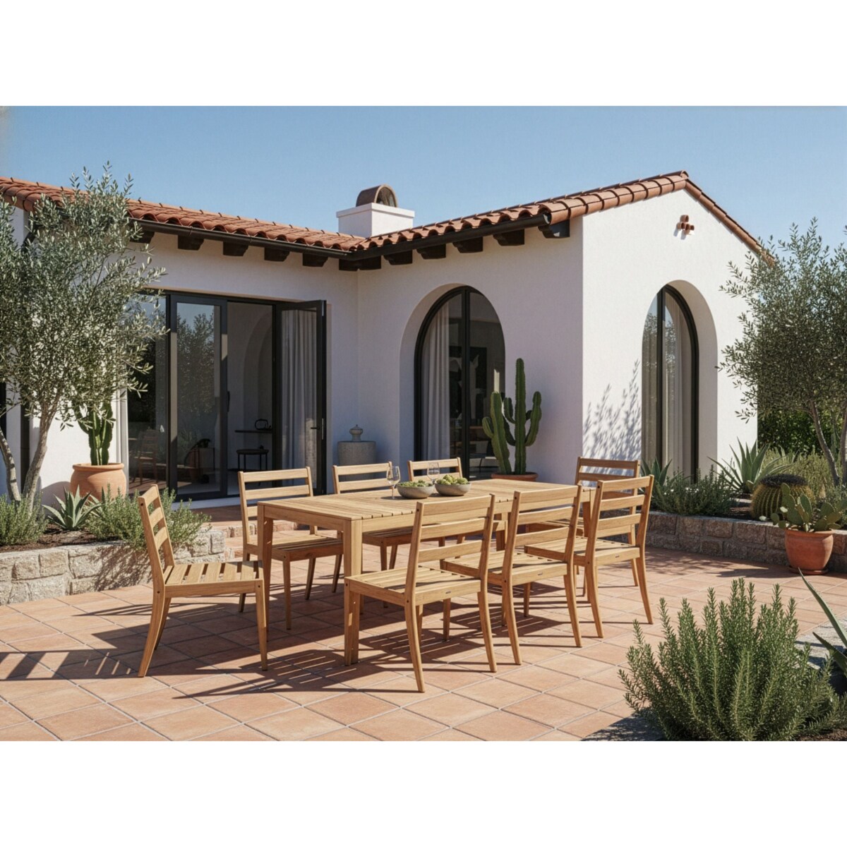 Stół ogrodowy CHIOGGIA 90 cm 180 cm Certyfikowane drewno akacjowe Jasnobrązowy