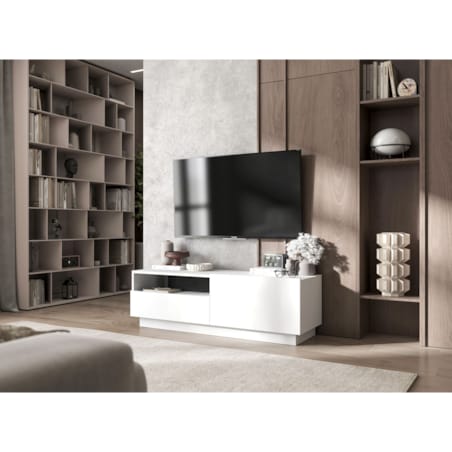 Szafka RTV Komoda Loft Biały MAT stojąca / wisząca szuflada 120 cm