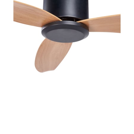 Wentylator sufitowy czarny z jasnym drewnem MALAD