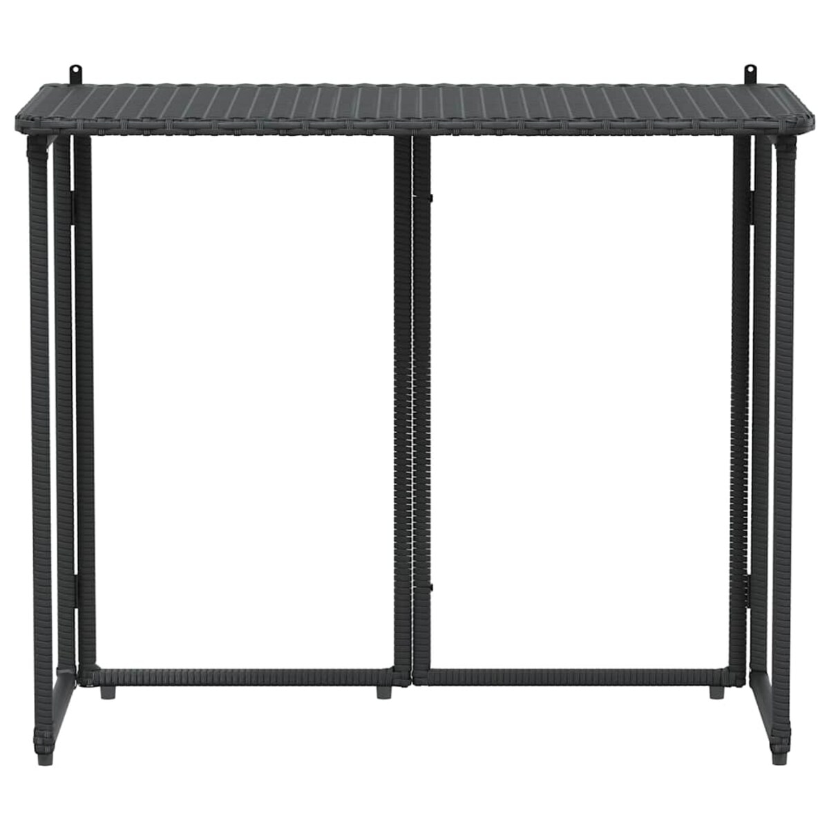 vidaXL Składany stół ogrodowy czarny 90x51x75 cm polirattan
