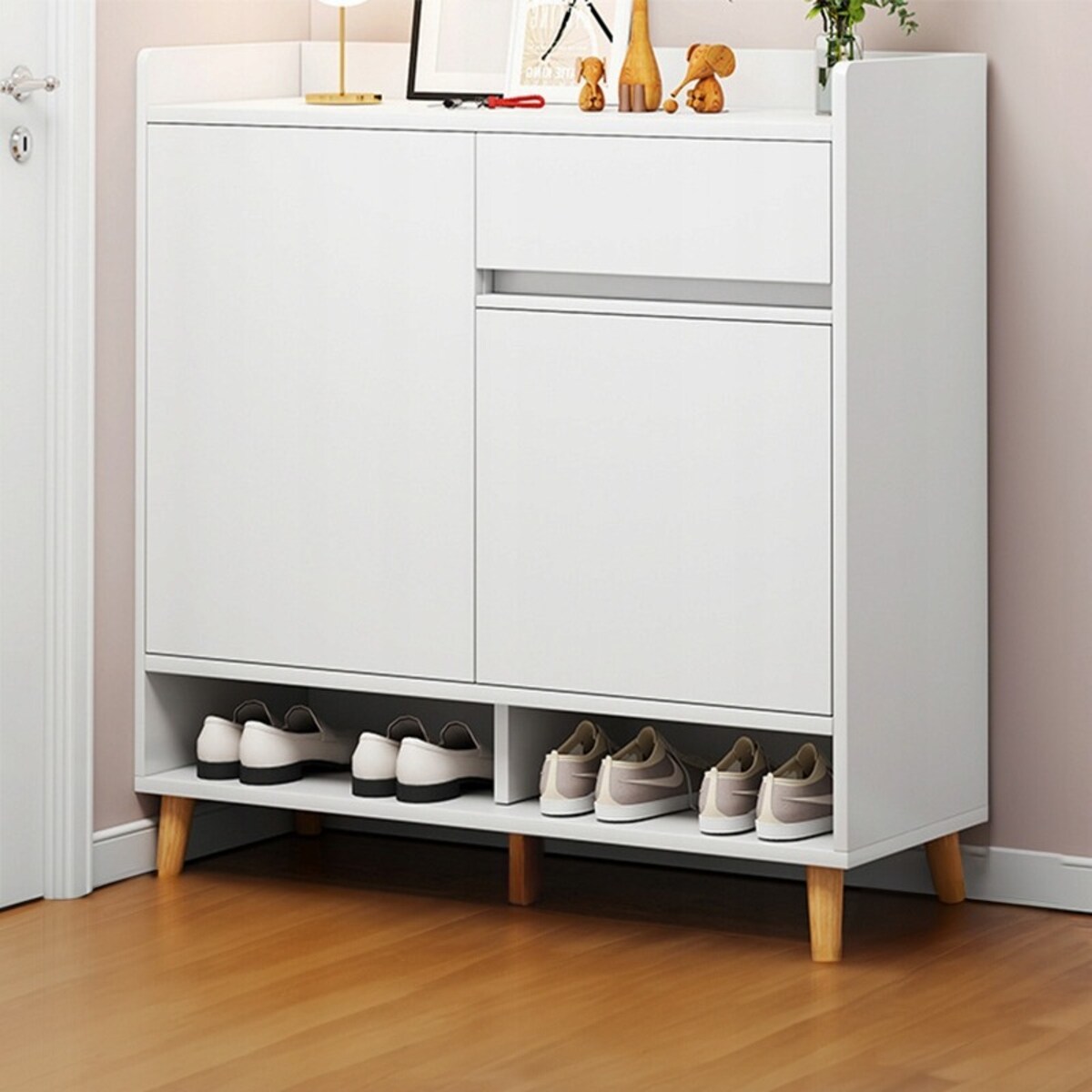 Nowoczesna komoda szafka biała pojemna miejsce na buty 60 cm z szufladą
