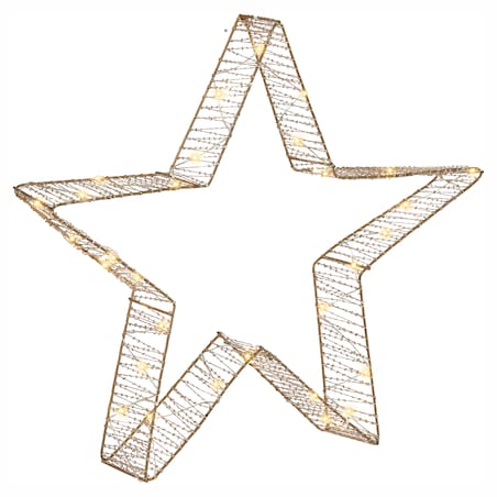 Zestaw 2 dekoracji świątecznych LED ITALLA 30/38 cm Gwiazda Złoty