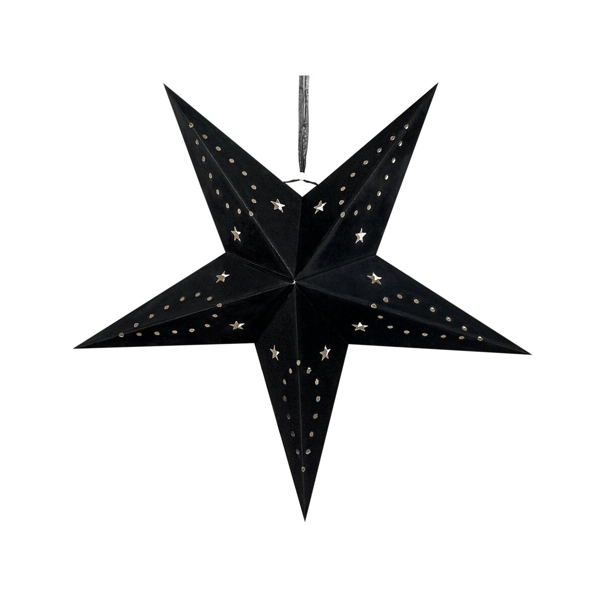 Zestaw 2 wiszących gwiazd welurowych LED 60 cm czarny MOTTI