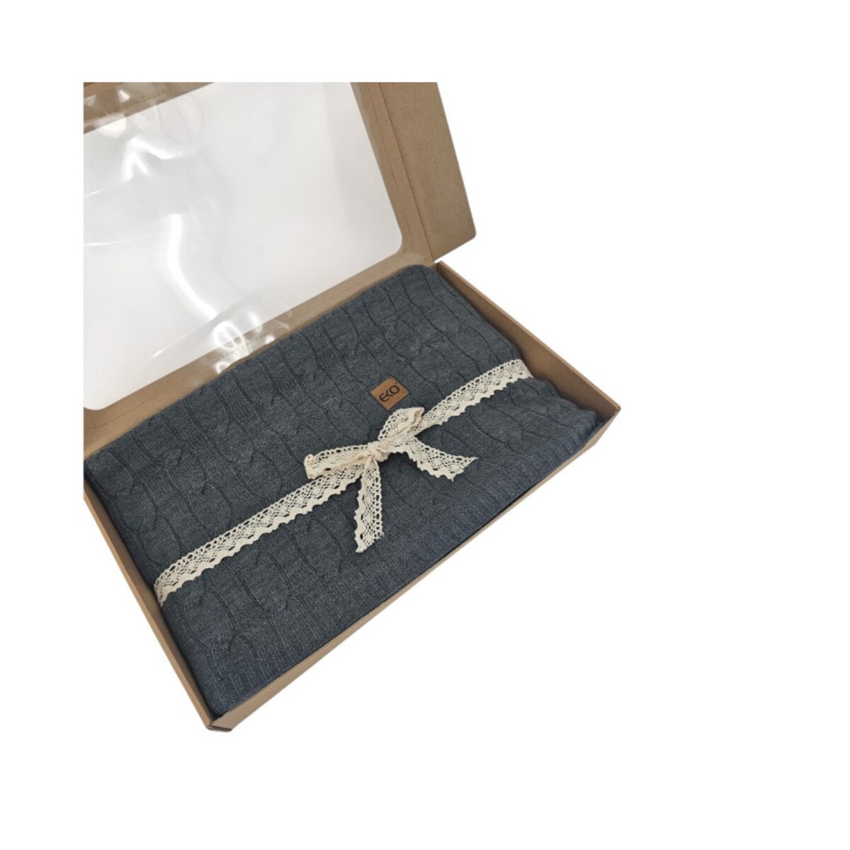 Koc dzianinowy kaszmir 200x220 cm – VERONA200 ANTHRACITE