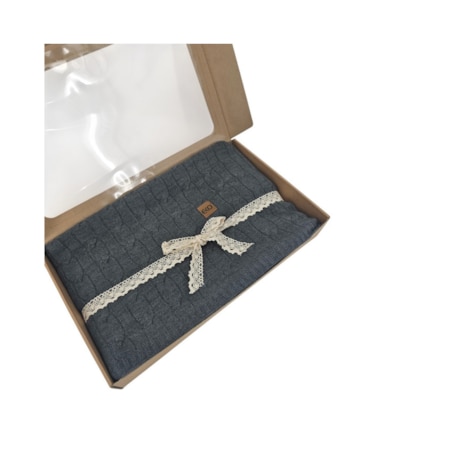 Koc dzianinowy kaszmir 200x220 cm – VERONA200 ANTHRACITE