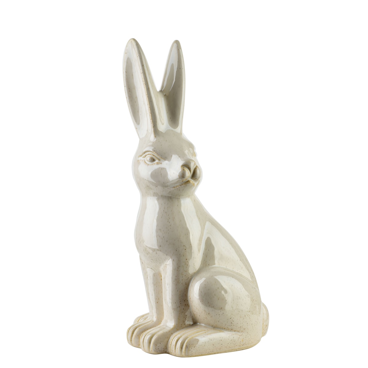 MAVE BEIGE Figura zając ceramiczna 19x18x40,5cm