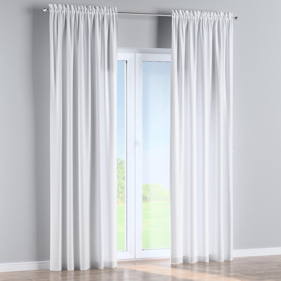 Zasłona na kanale z grzywką 1 szt. 130x245 biały z połyskiem