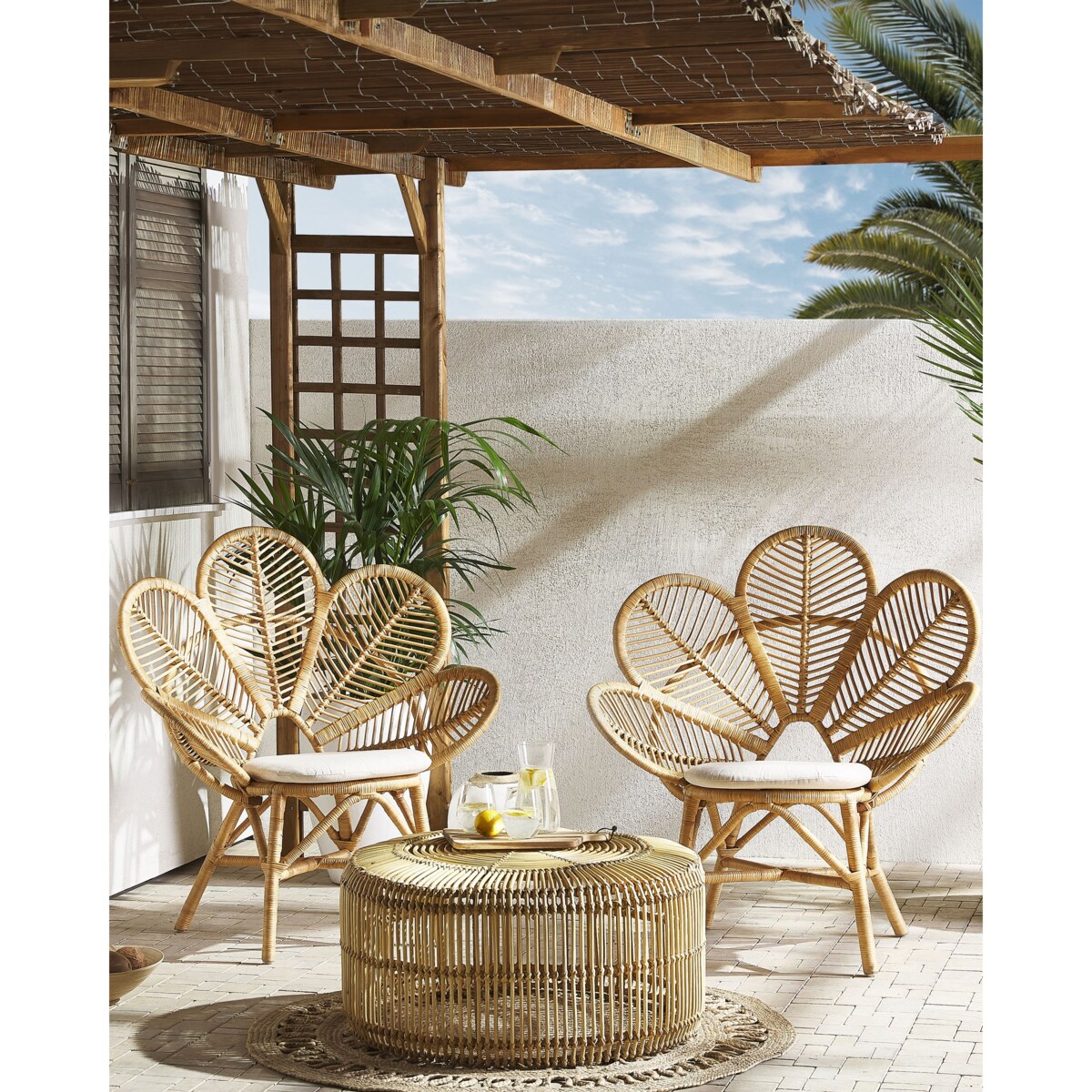 Zestaw 2 foteli paw FLORENTINE Rattan Naturalny