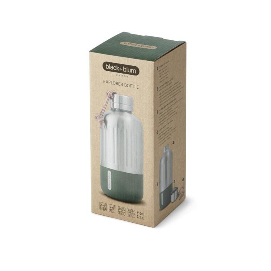 Butelka na wodę oliwkowa Explorer, 650 ml, Black+Blum