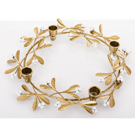 Świecznik metalowy na 4 świece złoty 4,5x32 cm CERCHIO