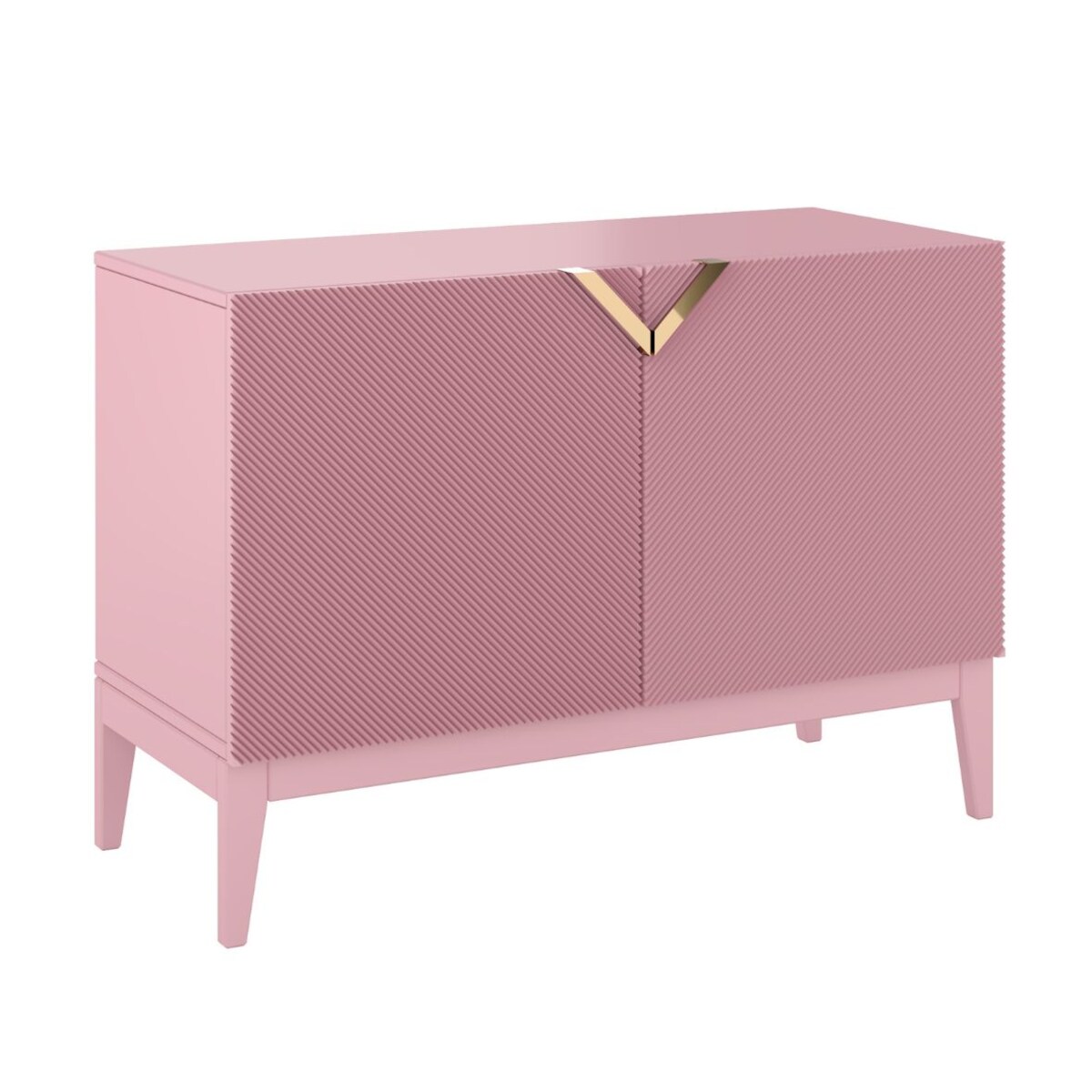 Drewniana komoda Visby DEMI LONG 2D / kolor pudrowy róż / szer. 100,5 cm