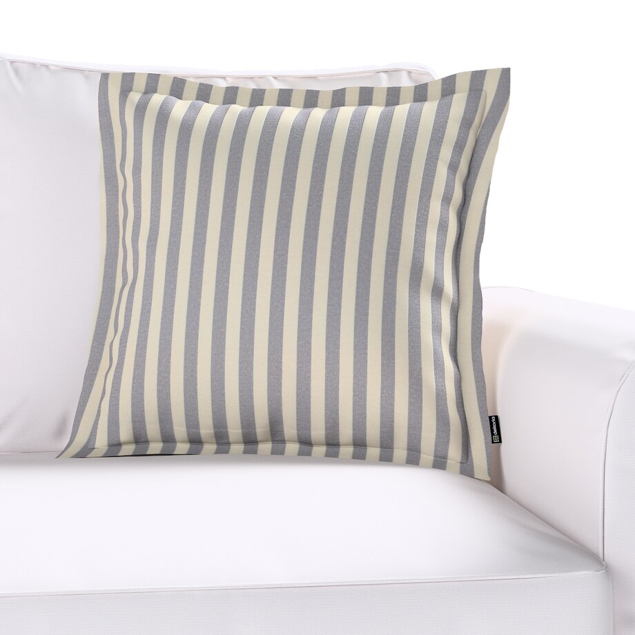 Poszewka Mona na poduszkę 45x45 granatowo-białe pasy (1,5cm)