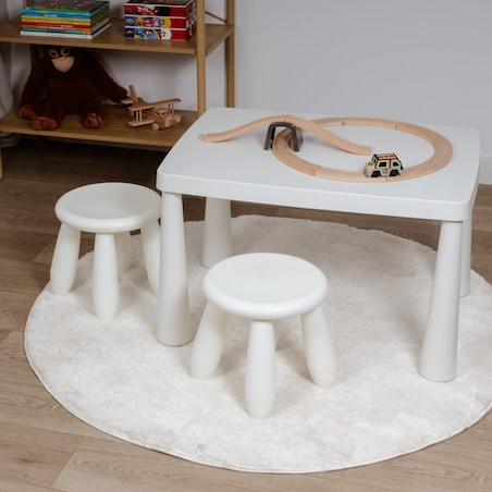 Krzesełko dla dzieci plastikowe stołek dziecięcy biały