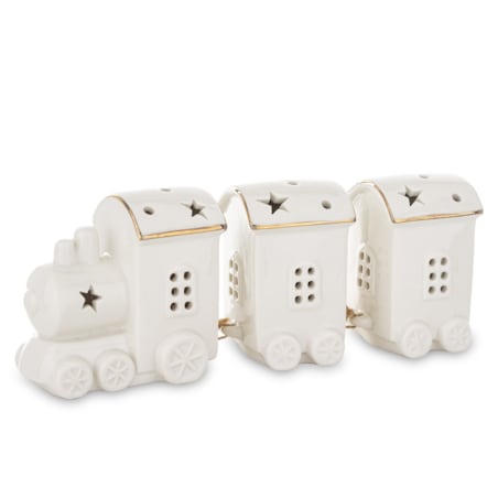 Dekoracja - ceramiczny pociąg LED 9x24x6 cm WHITE