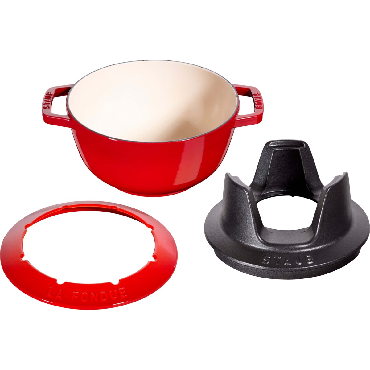 Zestaw do fondue Staub - 20 cm, Czerwony