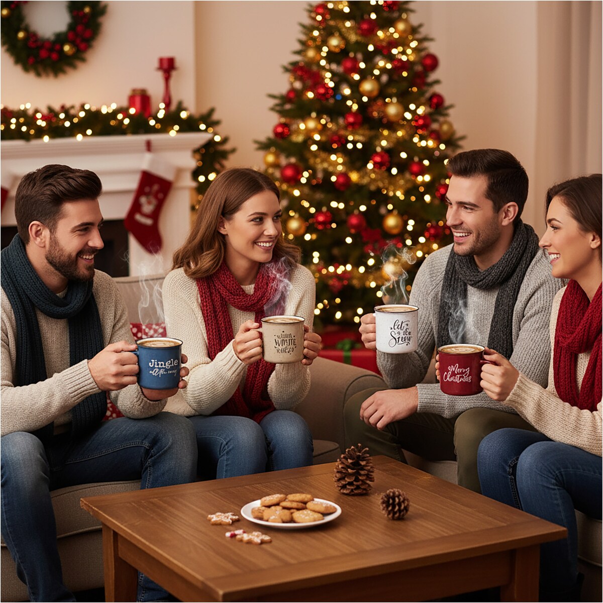 Kubek Świąteczny Kamionka Do Kawy Herbaty Na Prezent Duży 285 Ml