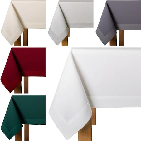 Obrus Premium Maxima ecru mankiet 5cm - 120x120 cm