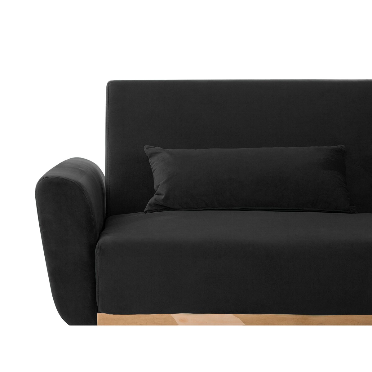 Sofa rozkładana welurowa czarna EINA