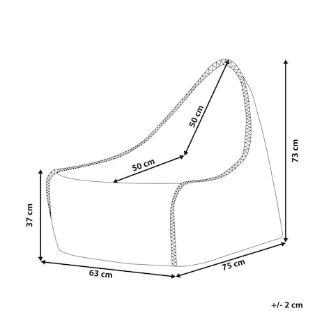 Fotel worek 200 L DROP 63 cm 75 cm Srebrny