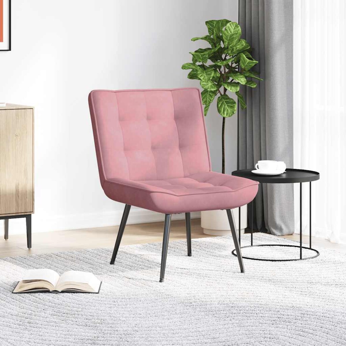 vidaXL Fotel relaksacyjny różowy 64x74x84 cm aksamitny