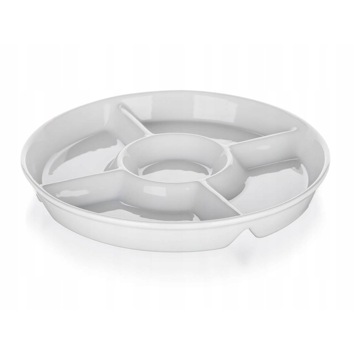 PÓŁMISEK DZIELONY biała ceramika 30 cm NA PRZEKĄSKI okrągła miska talerz