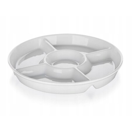 PÓŁMISEK DZIELONY biała ceramika 30 cm NA PRZEKĄSKI okrągła miska talerz