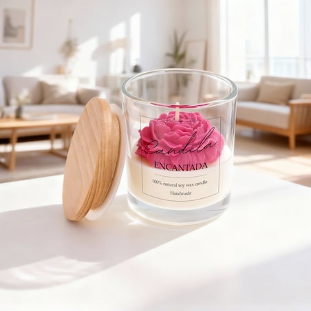 Świeca sojowa zapachowa PEONIA handmade prezent CANDELA ENCANTADA