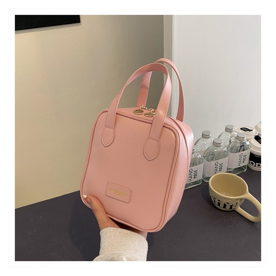 Kosmetyczka organizer na kosmetyki z rączką 17x7x19cm różowa KS128R