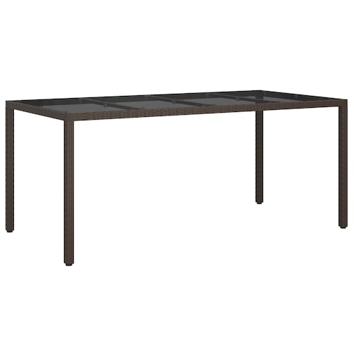vidaXL Stół jadalniany Brązowy 190x90x75 cm Polirattan