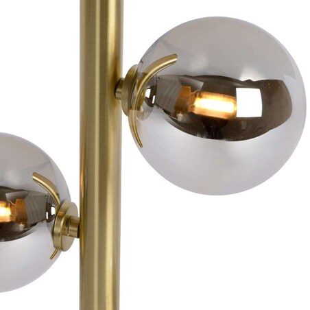 Loftowa LAMPA podłogowa TYCHO 45774/04/02 Lucide stojąca OPRAWA szklane kule przydymione mosiądz