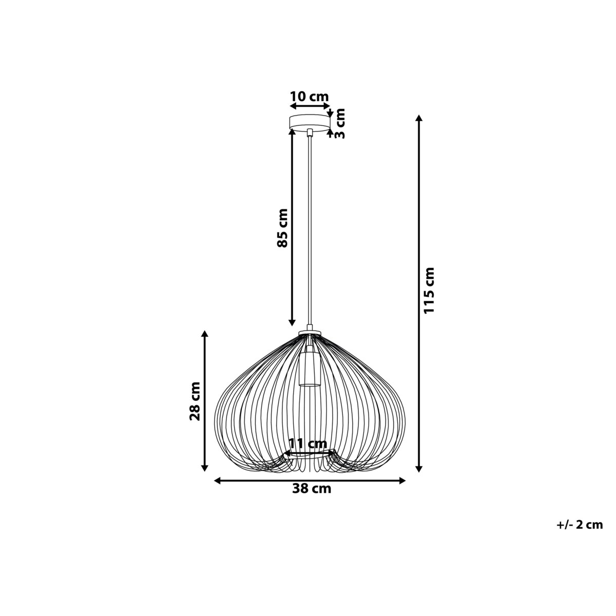 Lampa wisząca metalowa złota TORDINO