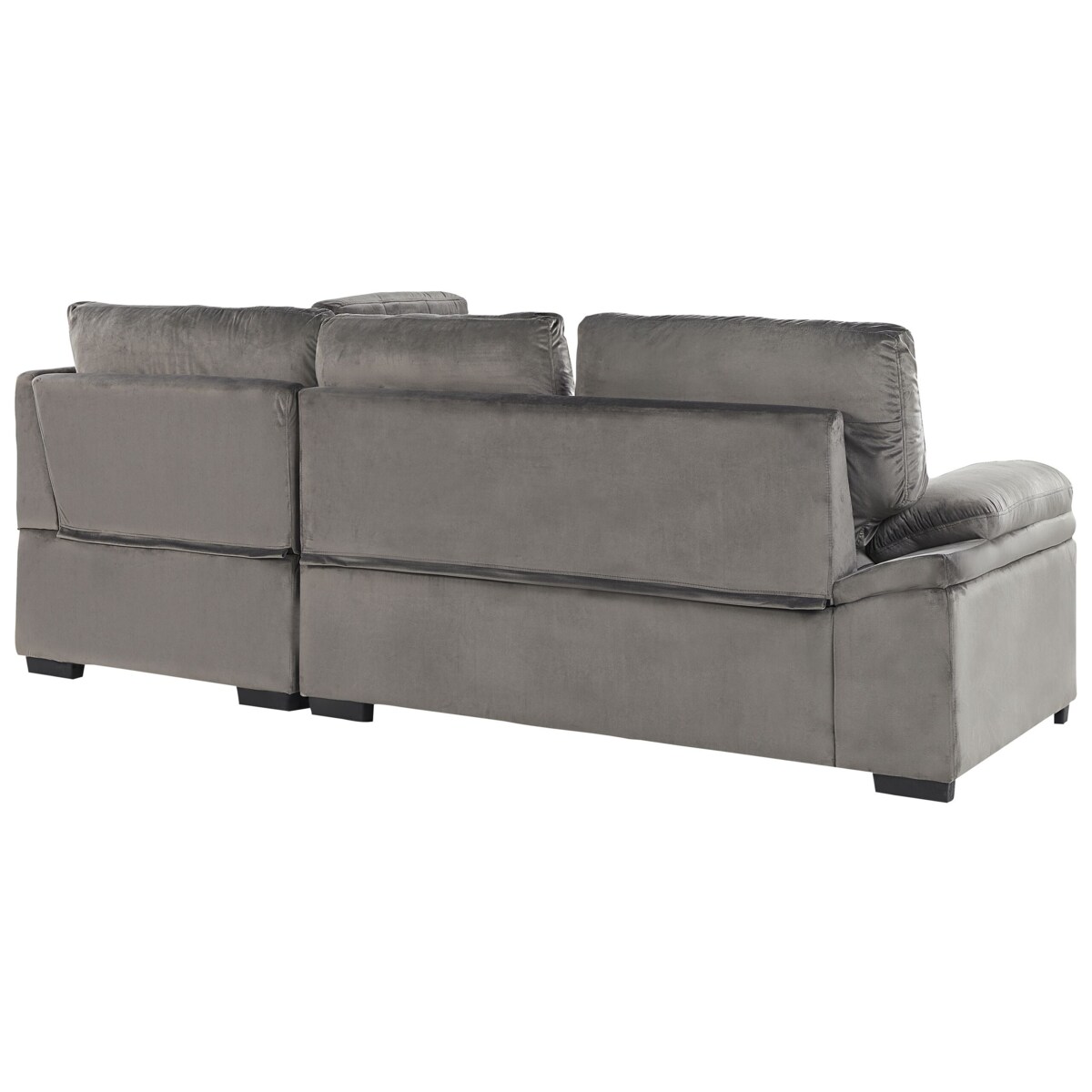 Narożnik welurowy lewostronny rozkładany szary VARNAMO