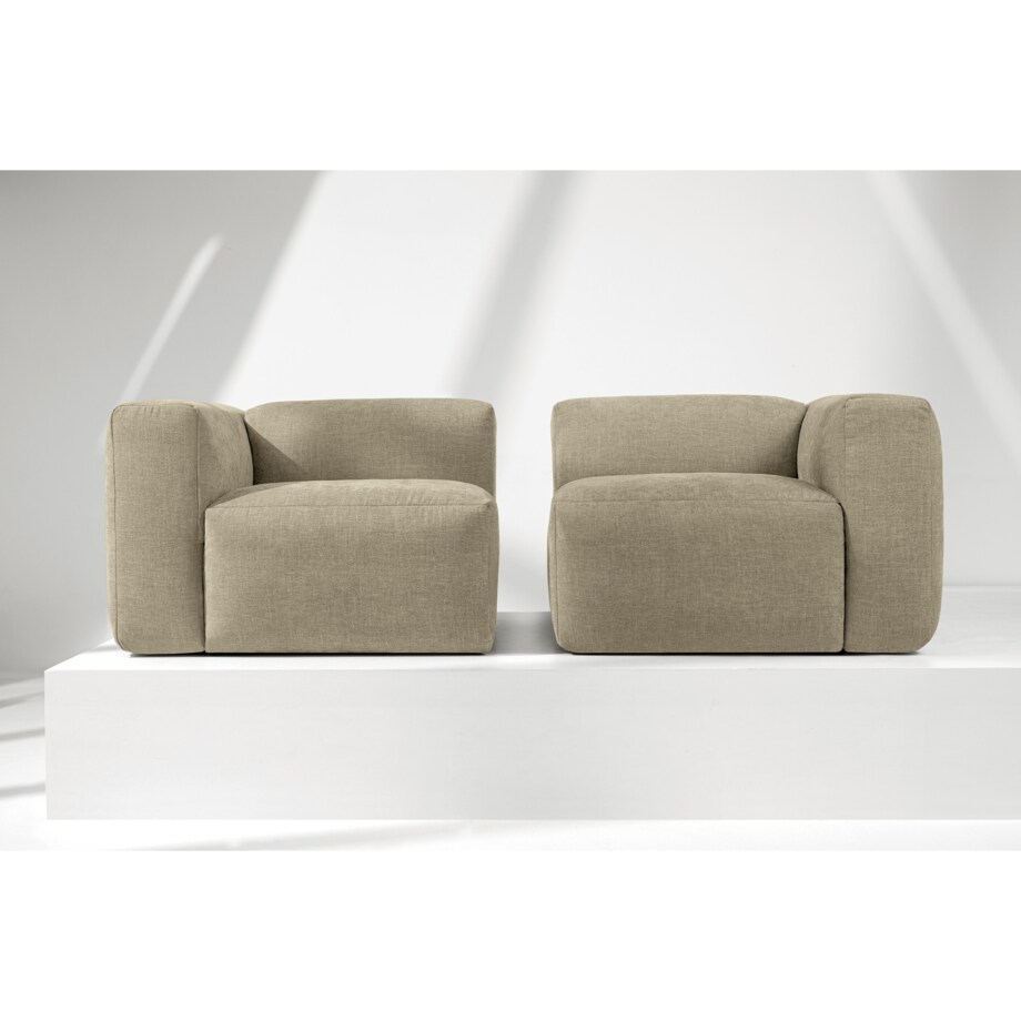 KONSIMO BUFFO 2-osobowa sofa z niezwykle miękkim i wygodnym siedziskiem, kolor piaskowy