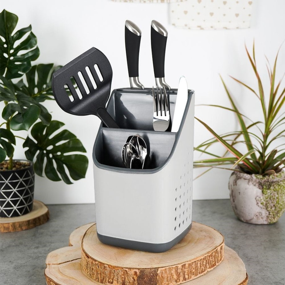 Pojemnik Organizer Ociekacz na sztućce Przybory Kuchenne 14 x 14 x 23 cm