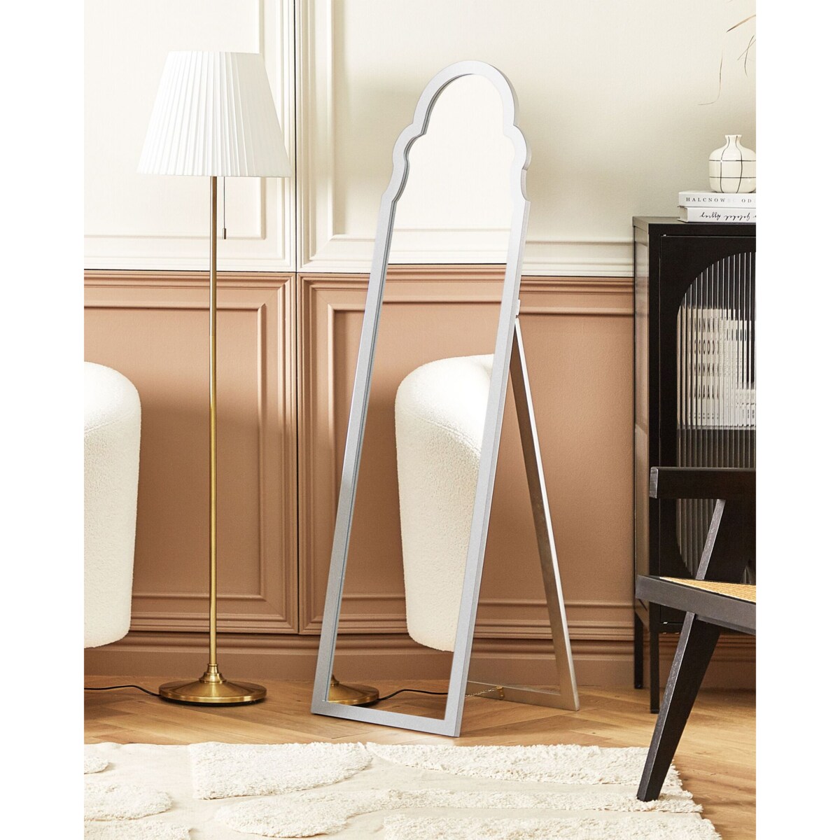 Lustro stojące 40 x 150 cm srebrne CHATILLON