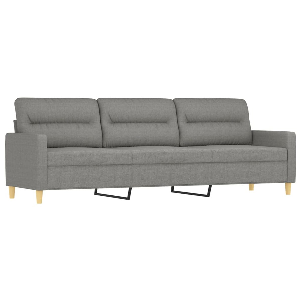 vidaXL 3-osobowa sofa z podnóżkiem, ciemnoszara, 210 cm, tkaniną