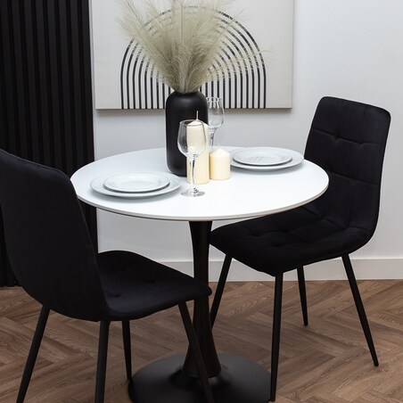 Stół okrągły 80cm biały blat nowoczesny minimalistyczny