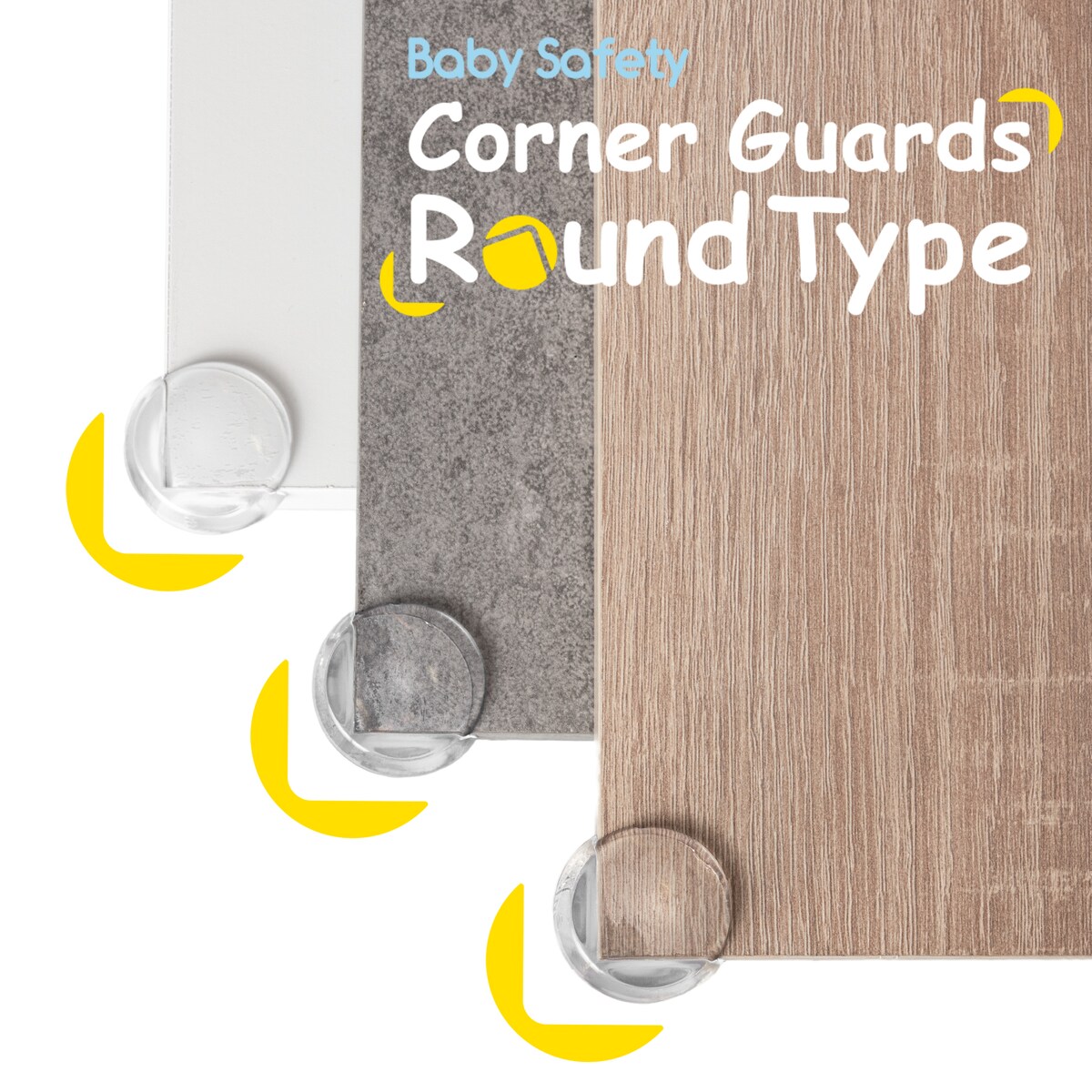 silikonowe narożniki zabezpieczające meble, sipo, zestaw 12 sztuk, transparentne, okrągłe