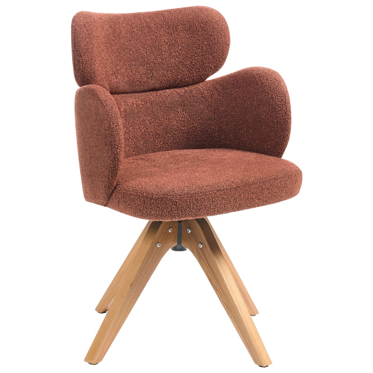 Krzesło do jadalni Obrotowy MARCY Boucle Pomarańczowy