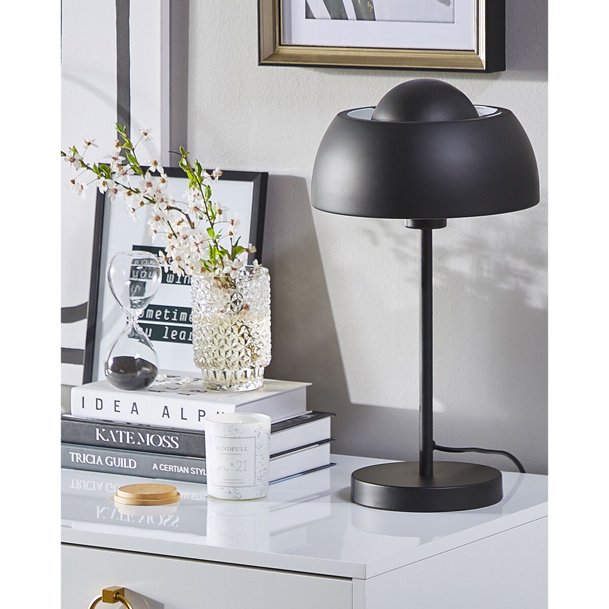 Lampa stołowa metalowa czarna SENETTE